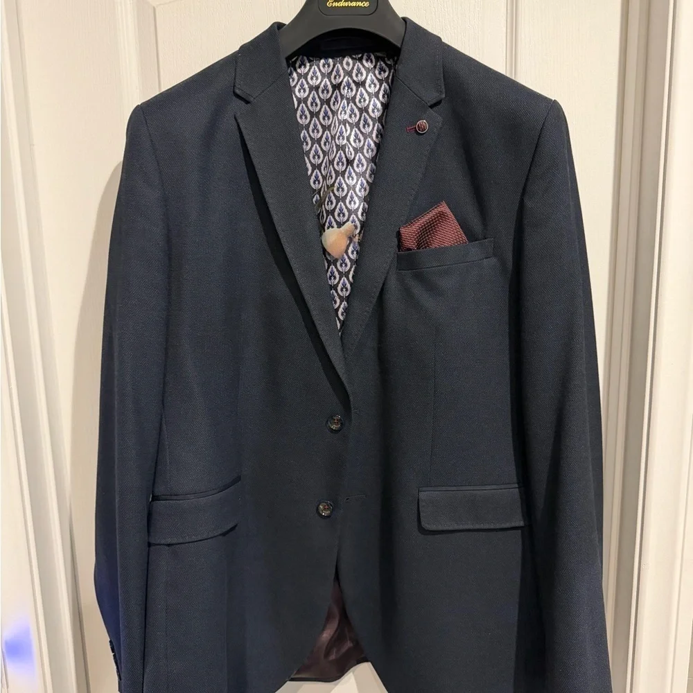 Ted Baker Midnight Blue Blazer with Patterned Lining